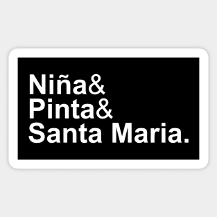 "Niña & Pinta & Santa Maria" Columbus Ships Sticker